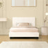 Bed Frame Single Size White Boucle