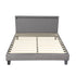 Bed Frame RGB LED Double Size Wooden Grey Fabric