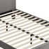 Bed Frame RGB LED Double Size Wooden Grey Fabric