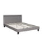 Bed Frame RGB LED Queen Size Wooden Grey Fabric