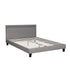 Bed Frame RGB LED Queen Size Wooden Grey Fabric