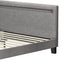 Bed Frame RGB LED Queen Size Wooden Grey Fabric