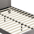 Bed Frame RGB LED Queen Size Wooden Grey Fabric