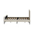 Double Size Bed Frame Velvet Fabric Beige
