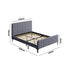 Bed Frame Double Size Beds Platform Velvet Fabric Grey