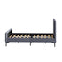 Bed Frame Double Size Beds Platform Velvet Fabric Grey
