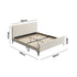 King Size Bed Frame Velvet Fabric Beige