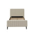 King Single Bed Frame Velvet Fabric Beige