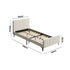 King Single Bed Frame Velvet Fabric Beige