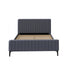 Bed Frame Queen Size Beds Platform Velvet Fabric Grey