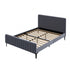 Bed Frame Queen Size Beds Platform Velvet Fabric Grey