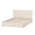 Oikiture Queen Bed Frame – Beige Upholstered Headboard with Skirt & Plywood Slats