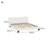 Oikiture Bed Frame King Size Base White Boucle TOFU