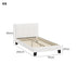 Oikiture Bed Frame King Single Base White Boucle TOFU