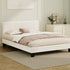 Oikiture Bed Frame Queen Size Base White Boucle TOFU