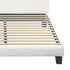 Oikiture Bed Frame Queen Size Base White Boucle TOFU