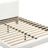 Oikiture Bed Frame Queen Size Base White Boucle TOFU