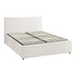 Double Bed Frame Gas Lift Storage Base White Boucle