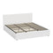 Oikiture Bed Frame King – White Boucle Gas Lift with LED Lighting & Storage Base
