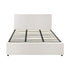 King Bed Frame Gas Lift Storage Base White Boucle