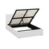 Oikiture Bed Frame King Single – White Boucle Gas Lift with LED Lighting & Storage