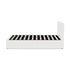 Oikiture Bed Frame Queen – White Boucle Gas Lift with LED Lighting & Storage Base