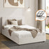 Single Bed Frame Gas Lift Storage Base White Boucle