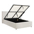 Single Bed Frame Gas Lift Storage Base White Boucle