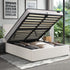 Oikiture Bed Frame Queen Size Gas Lift Boucle Beds With Mattress Set