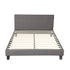 Bed Frame Double Size Wooden Slats Grey Fabric
