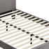 Bed Frame Double Size Wooden Slats Grey Fabric
