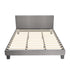 Bed Frame King Size Wooden Slats Grey Fabric