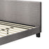 Bed Frame King Size Wooden Slats Grey Fabric