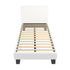King Single Bed Frame Wood Slats Boucle White
