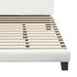 King Single Bed Frame Wood Slats Boucle White
