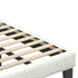 King Single Bed Frame Wood Slats Boucle White