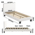 King Single Bed Frame Wood Slats Boucle White