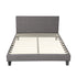 Bed Frame Queen Size Wooden Slats Grey Fabric