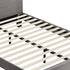 Bed Frame Queen Size Wooden Slats Grey Fabric