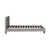 Bed Frame Queen Size Wooden Slats Grey Fabric