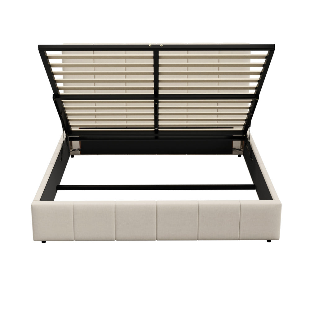 Bed Frame Double Size Gas Lift Storage Base VISH
