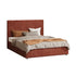 Double Bed Frame, Gas Lift Storage Base, Fluted Headboard, Rust Colour