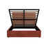 Double Bed Frame, Gas Lift Storage Base, Fluted Headboard, Rust Colour