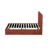 Double Bed Frame, Gas Lift Storage Base, Fluted Headboard, Rust Colour