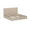 Bed Frame King Size Gas Lift Base Beige Fabric