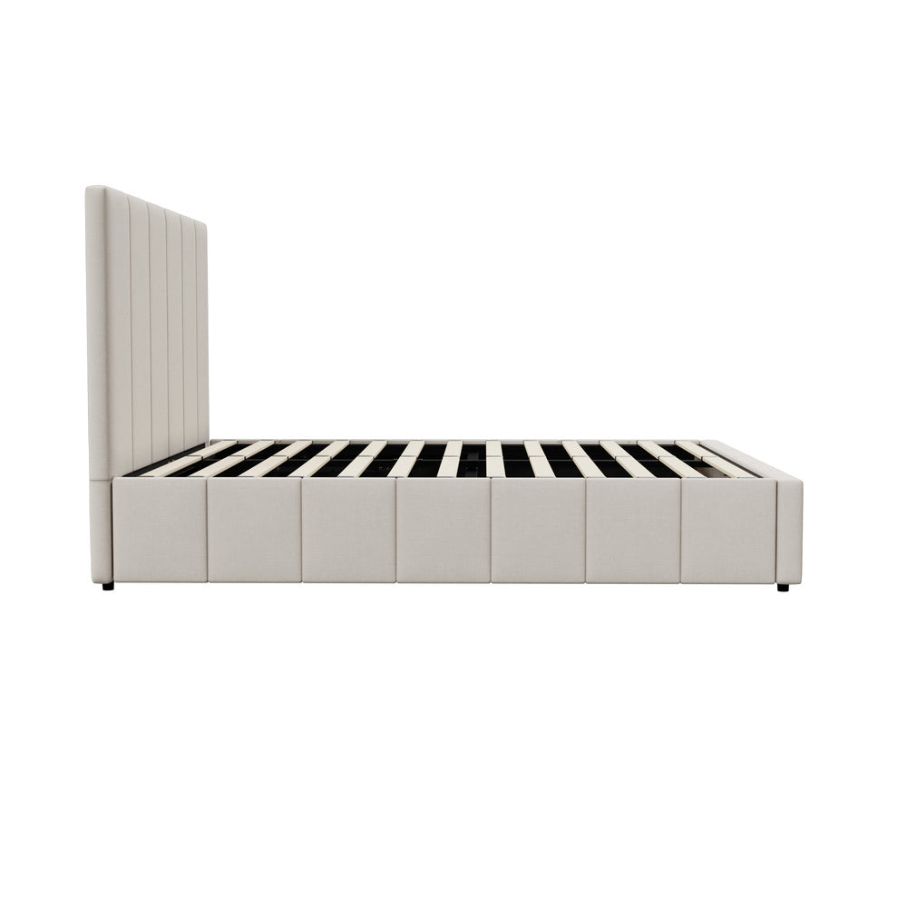 Bed Frame Queen Size Gas Lift Storage Base VISH