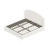 Bed Frame King With Gas Lift Storage USB Charging Boucle