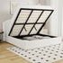 Bed Frame King With Gas Lift Storage USB Charging Boucle