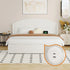 Bed Frame King With Gas Lift Storage USB Charging Boucle