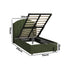 Bed Frame King Single Gas Lift Storage USB Charging Velvet